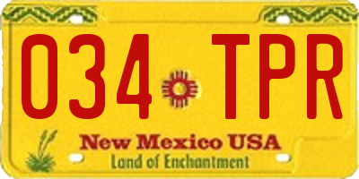 NM license plate 034TPR