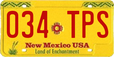 NM license plate 034TPS