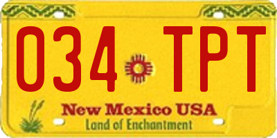 NM license plate 034TPT