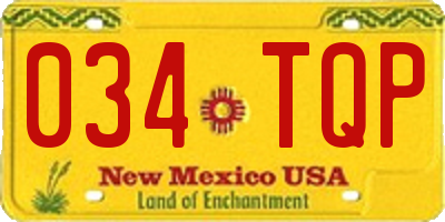 NM license plate 034TQP