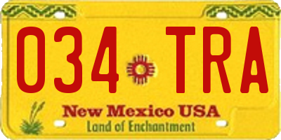 NM license plate 034TRA