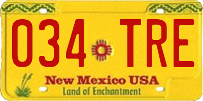 NM license plate 034TRE