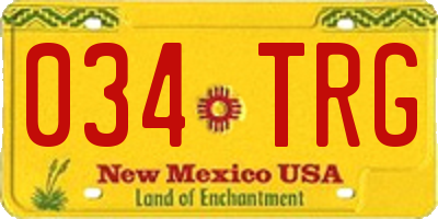NM license plate 034TRG