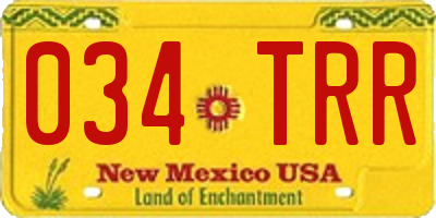 NM license plate 034TRR