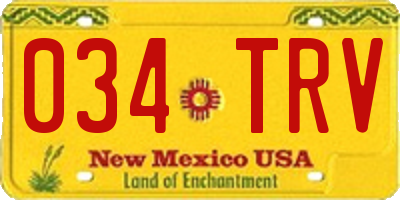 NM license plate 034TRV