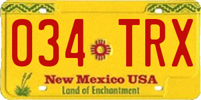 NM license plate 034TRX