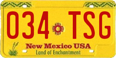 NM license plate 034TSG