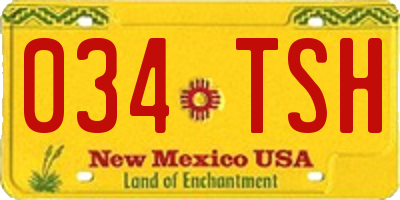 NM license plate 034TSH