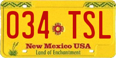 NM license plate 034TSL