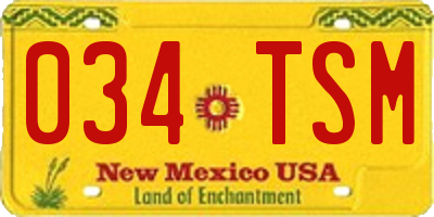 NM license plate 034TSM