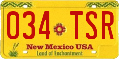 NM license plate 034TSR