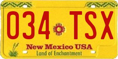 NM license plate 034TSX