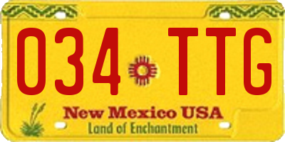 NM license plate 034TTG