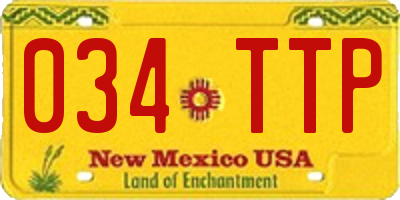 NM license plate 034TTP