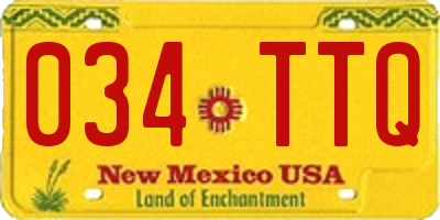 NM license plate 034TTQ