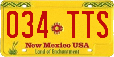 NM license plate 034TTS