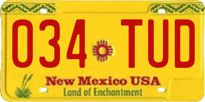 NM license plate 034TUD