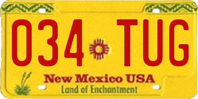 NM license plate 034TUG