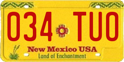 NM license plate 034TUO