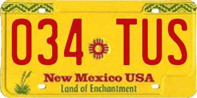 NM license plate 034TUS