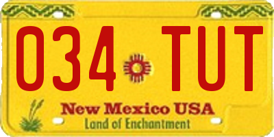 NM license plate 034TUT