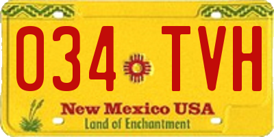 NM license plate 034TVH