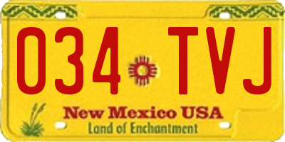 NM license plate 034TVJ