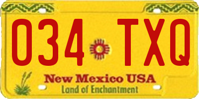NM license plate 034TXQ