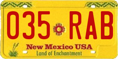 NM license plate 035RAB