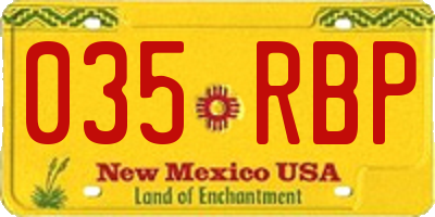 NM license plate 035RBP