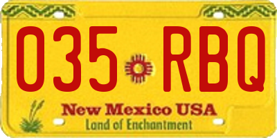 NM license plate 035RBQ