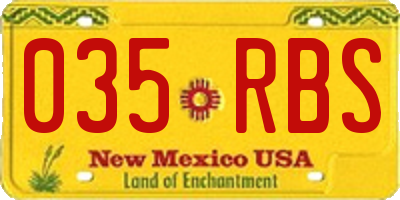 NM license plate 035RBS