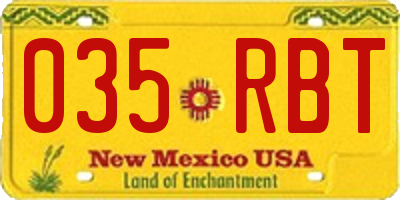 NM license plate 035RBT