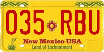 NM license plate 035RBU