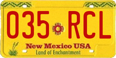 NM license plate 035RCL