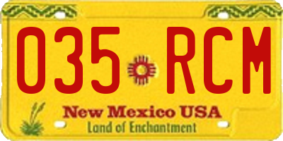 NM license plate 035RCM