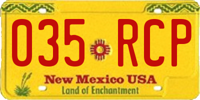 NM license plate 035RCP
