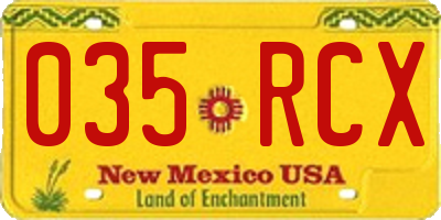 NM license plate 035RCX