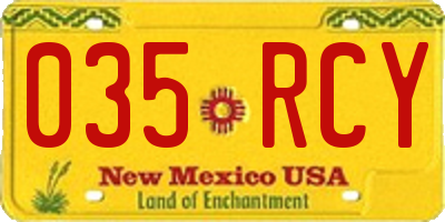 NM license plate 035RCY