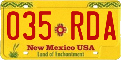 NM license plate 035RDA