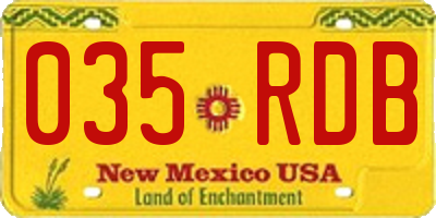 NM license plate 035RDB