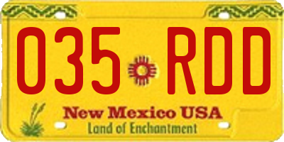 NM license plate 035RDD