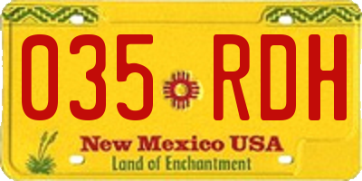 NM license plate 035RDH
