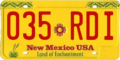 NM license plate 035RDI