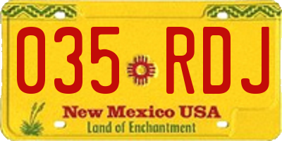 NM license plate 035RDJ