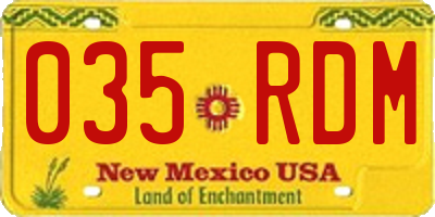 NM license plate 035RDM