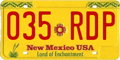 NM license plate 035RDP
