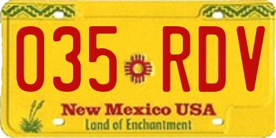 NM license plate 035RDV
