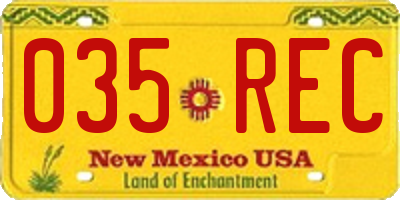 NM license plate 035REC