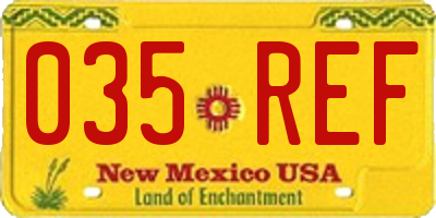 NM license plate 035REF